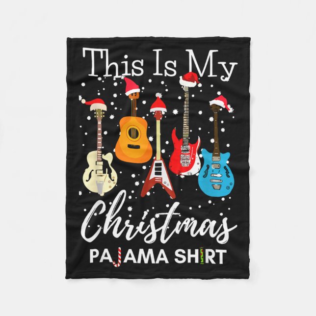 Couverture Polaire This Is My Christmas Pajama Guitar Guitarist Music (Devant)