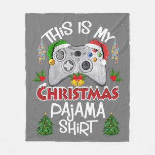 Couverture Polaire This is My Christmas Pajama Santa Hat Gamer Video