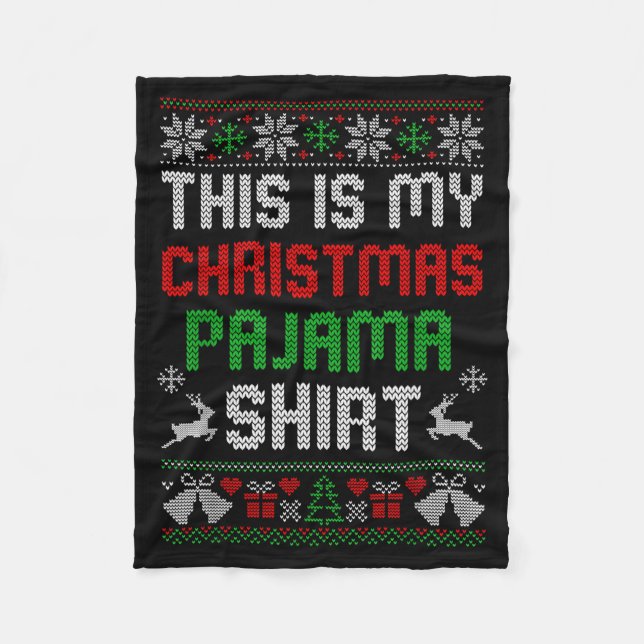 Couverture Polaire This Is My Christmas Pajama Shirt Funny Xmas Pjs M (Devant)