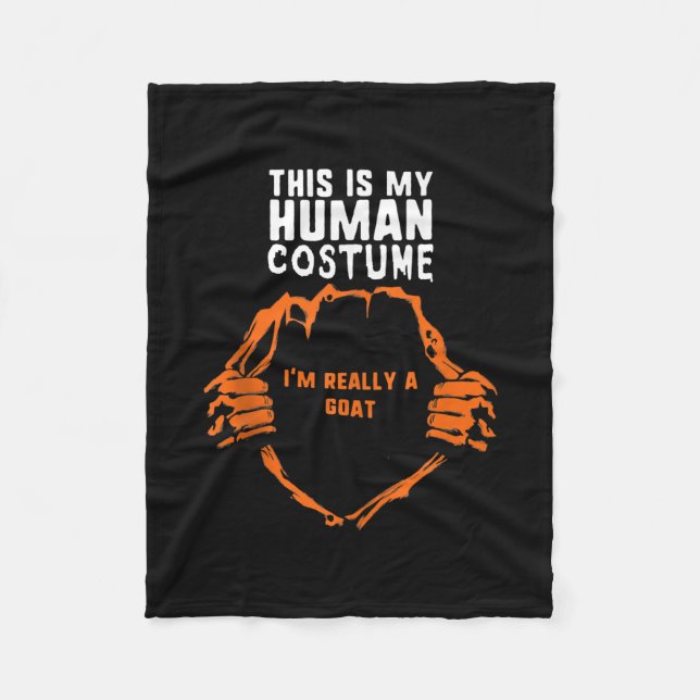Couverture Polaire This Is My Human Costume Really Goat Halloween (Devant)