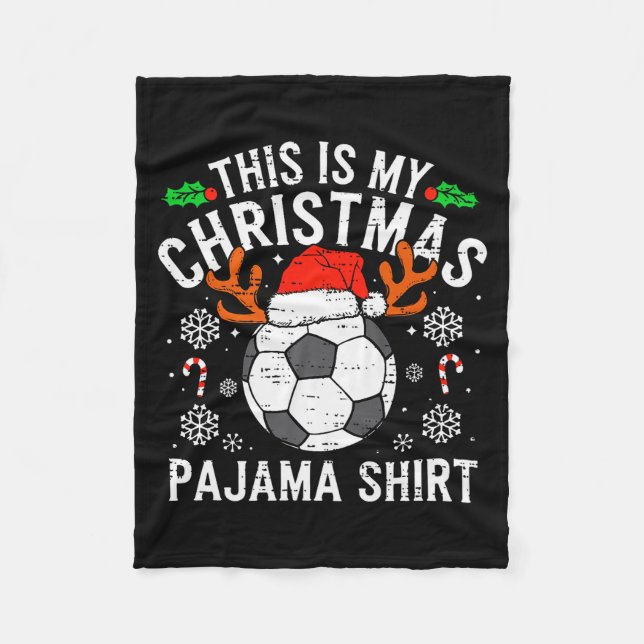 Couverture Polaire This Is My Soccer Christmas Pajama Shirt Srts Mens (Devant)