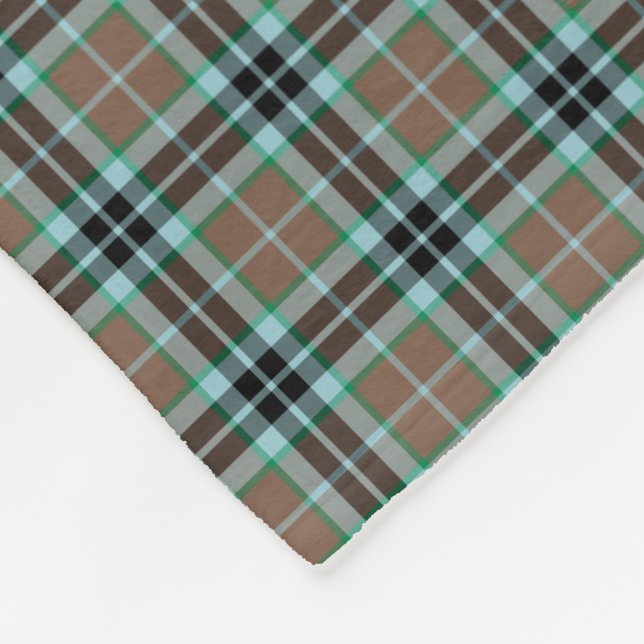 Couverture Polaire Thompson Clan Light Tartan de chasse Brown et bleu (Coin)