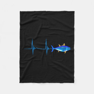 Couverture Polaire Thon rouge Caricature Ekg Pulseline Poisson de mer