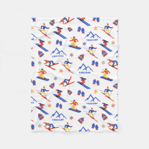 Couverture Polaire Thredbo Australie Ski Snowboard Motif