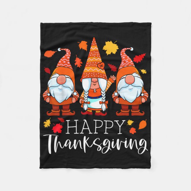Couverture Polaire Three Gnomes Happy Thanksgiving Gnomes Affaire Gno (Devant)