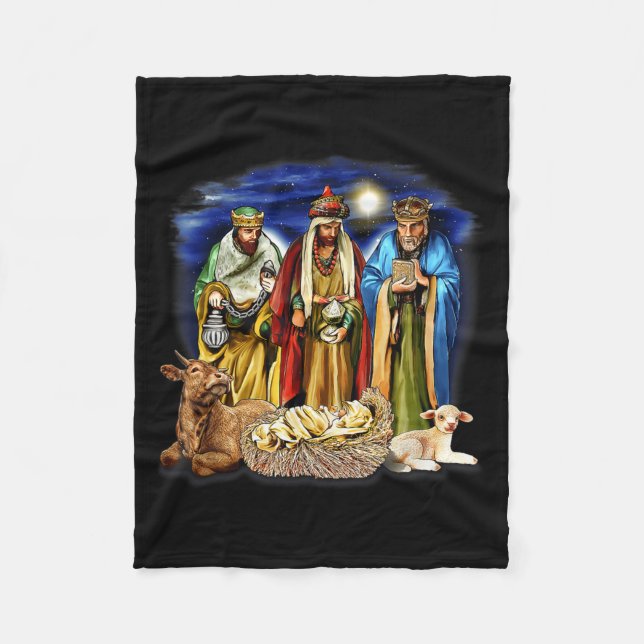 Couverture Polaire Three Kings Shirt Nativity Scene Shirt Christmas S (Devant)