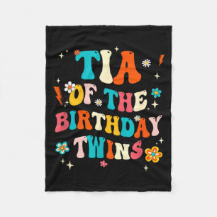 Couverture Polaire Tia des jumeaux d'anniversaire Garçons Filles Fête