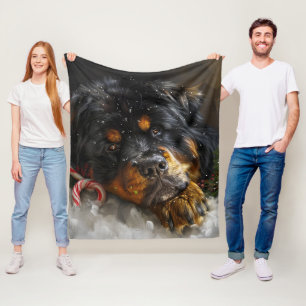 Couverture Polaire Tibétain Mastiff Chien Fête de Noël