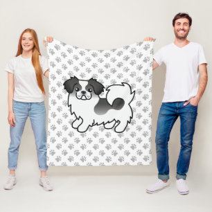 Couverture Polaire Tibétain Spaniel Parti-Couleur Noir Chien Mignon &