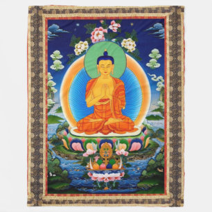 Couverture Polaire Tibétain Thangka Prabhutaratna Bouddha