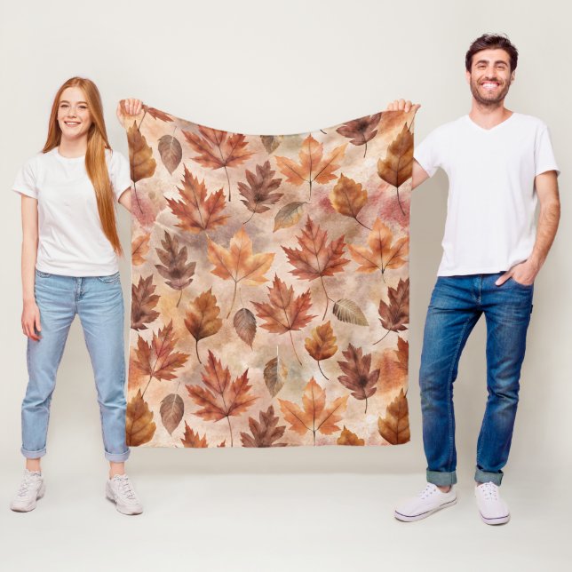 Couverture Polaire Tie Dye Autumn Leaves (En situation)