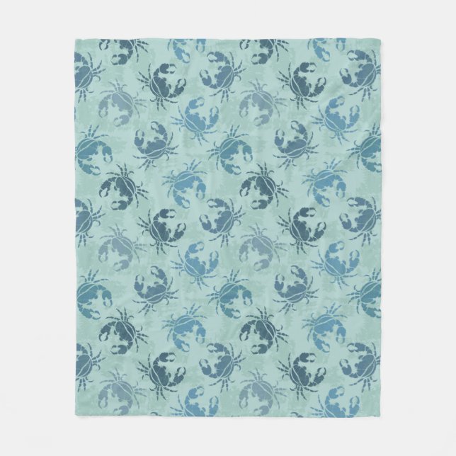 Couverture Polaire Tie Dye Motif De Crabes (Devant)
