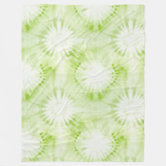Couverture Polaire Tie-Dye Vert Citron Menthe (Devant)