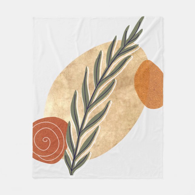 Couverture Polaire Tige Verte Boho (Devant)