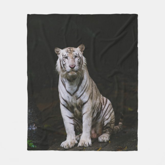 COUVERTURE POLAIRE TIGER BLANC (Devant)