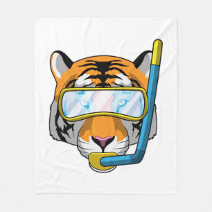 Couverture Polaire Tiger comme plongeur avec tuba