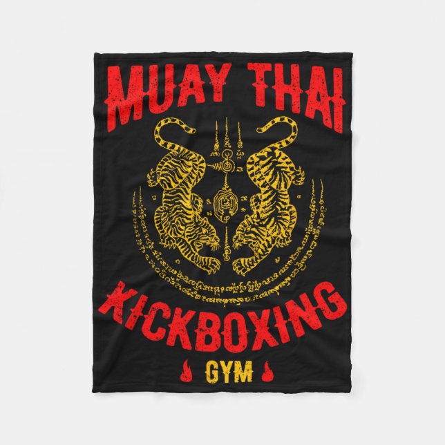 Couverture Polaire Tiger Muay Thai Kickboxing Gym Mma Training Gift _ (Devant)