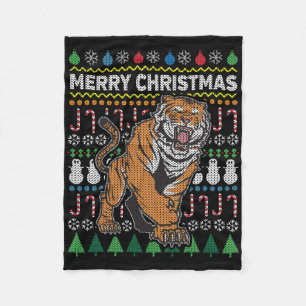 Couverture Polaire Tiger Vilain Sweat de Noël Série de la faune