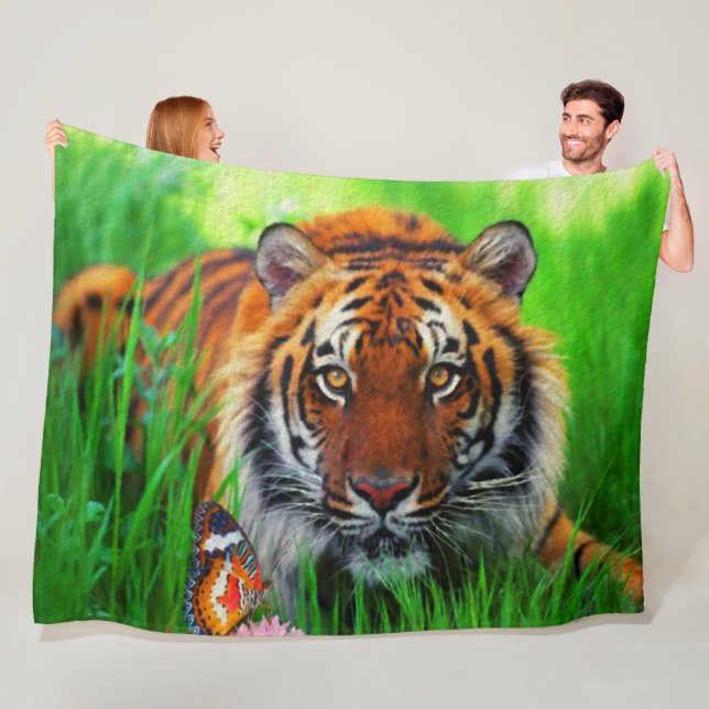 Couverture Polaire Tigre 1 (En situation)