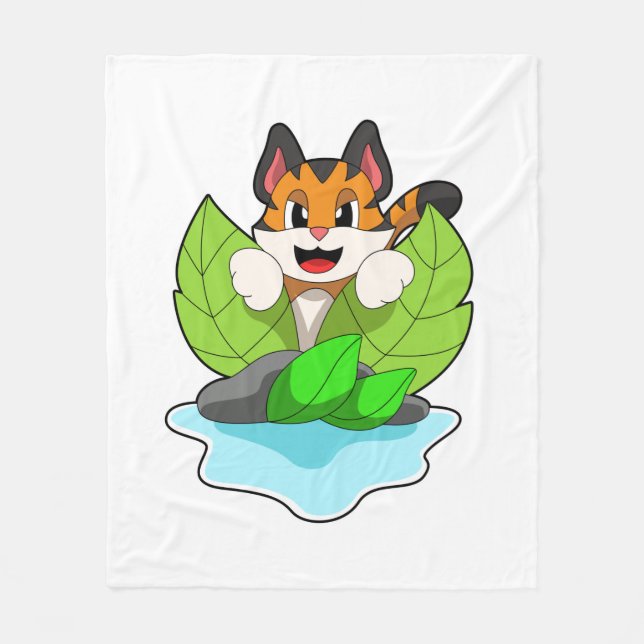 Couverture Polaire Tigre à la chasse (Devant)