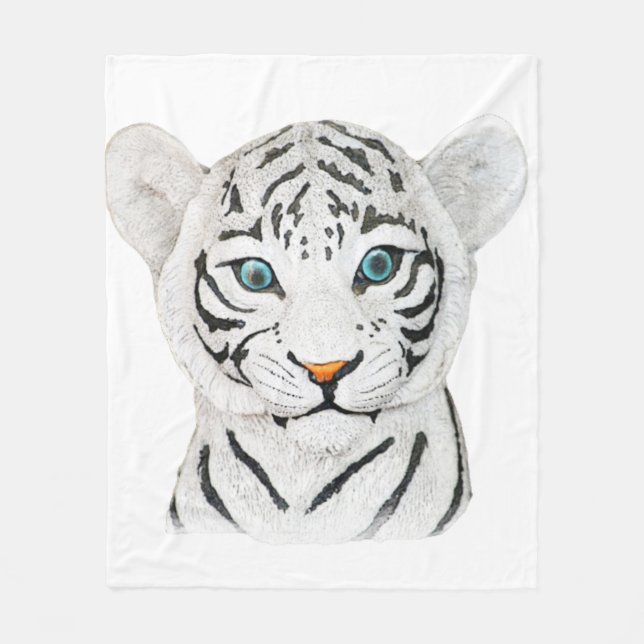 Couverture Polaire Tigre blanc croustillant - Art faunique mignon (Devant)