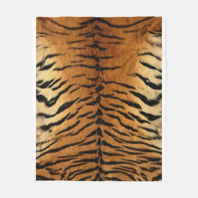 Couverture Polaire Tigre Brown et noir motif textile (Devant)