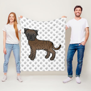 Couverture Polaire Tigre Bullmastiff Chien de Dessin Animé Mignon & P