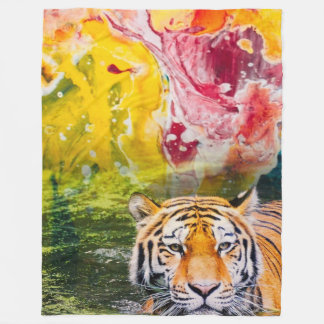 Couverture Polaire tigre coloré
