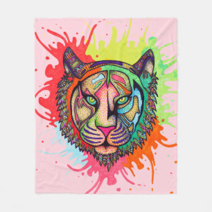 Couverture Polaire Tigre d'arc-en-ciel