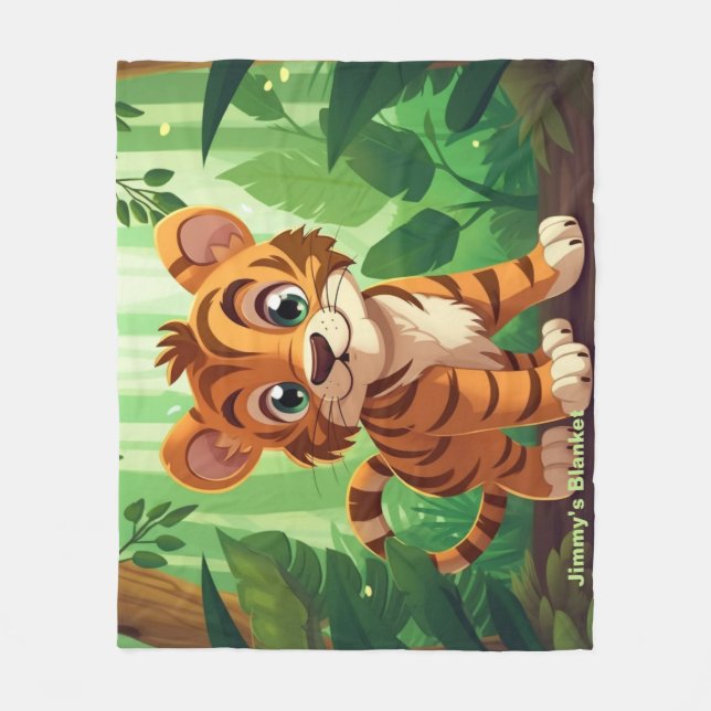 Couverture Polaire Tigre de bébé Whimsical Personnalisé (Devant)