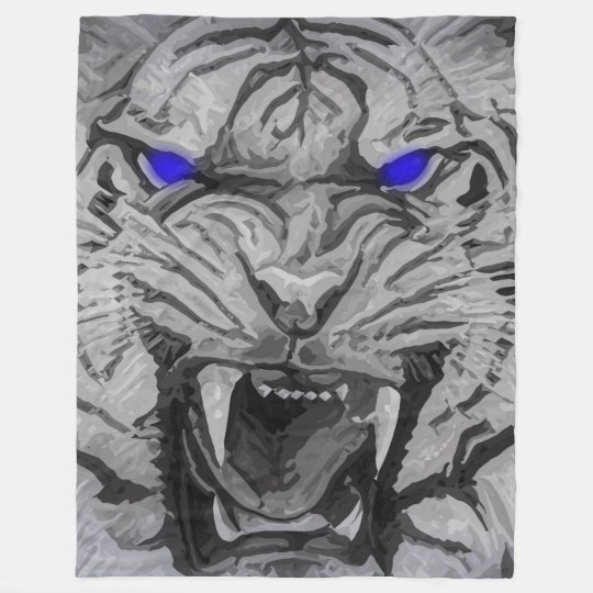 Couverture Polaire Tigre De Bengale Blanc De Grand Chat Avec Les Yeux Zazzle Fr