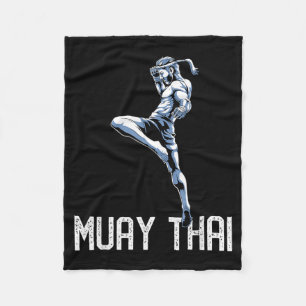 Couverture Polaire Tigre de Muay Thai - Cadeau de kickboxing Nak Muay