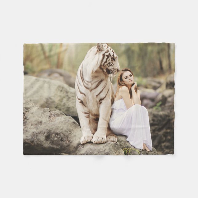 Couverture Polaire Tigre et dame du Bengale (Devant (Horizontal))
