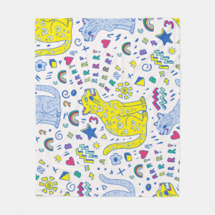 Couverture Polaire Tigre infantile et Motif arc-en-ciel