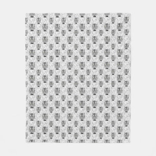 Couverture Polaire Tigre noir et blanc laqué avec des bandes