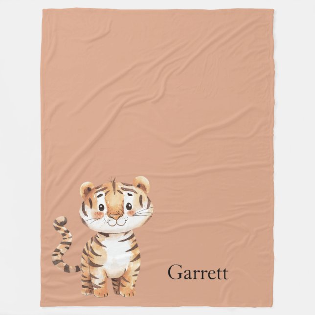 Couverture Polaire Tigre orange mignon (Devant)