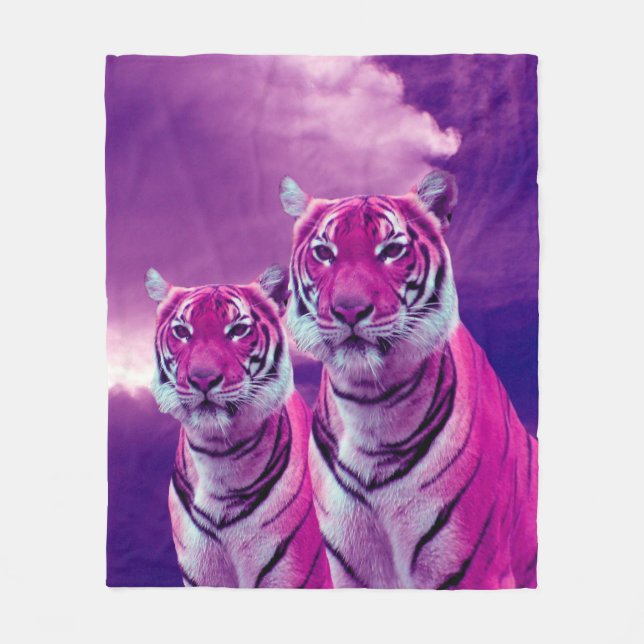 Couverture Polaire Tigres pourpres (Devant)