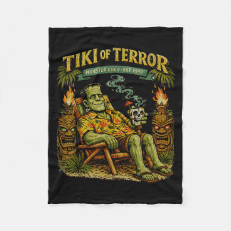 Couverture Polaire Tiki de la Terreur Monstre Luau Hawaïen Été