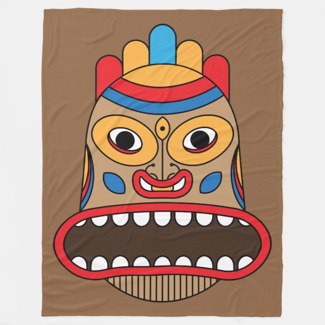 Couverture Polaire tiki hawaïen (Devant)