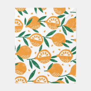 Couverture Polaire Timbres de fruits : Motif texturé Vintage sans sou