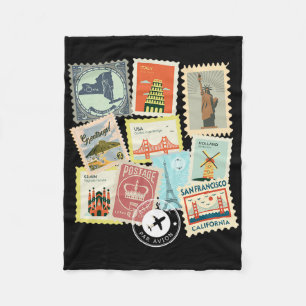 Couverture Polaire Timbres de voyage vintage vacances philatelique 