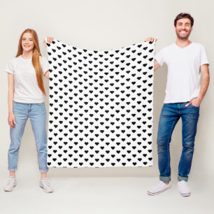 Couverture Polaire Tiny Heart Motif Black White Modern Cute Girl