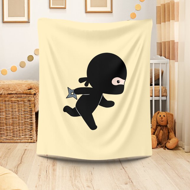 Couverture Polaire Tiny Ninja Courir Sur Jaune (Créateur téléchargé)