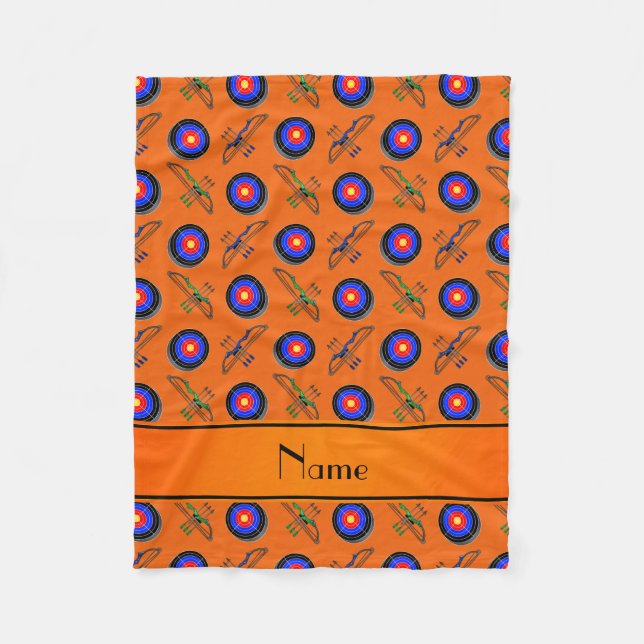 Couverture Polaire Tir à l'arc orange nommé personnalisé (Devant)