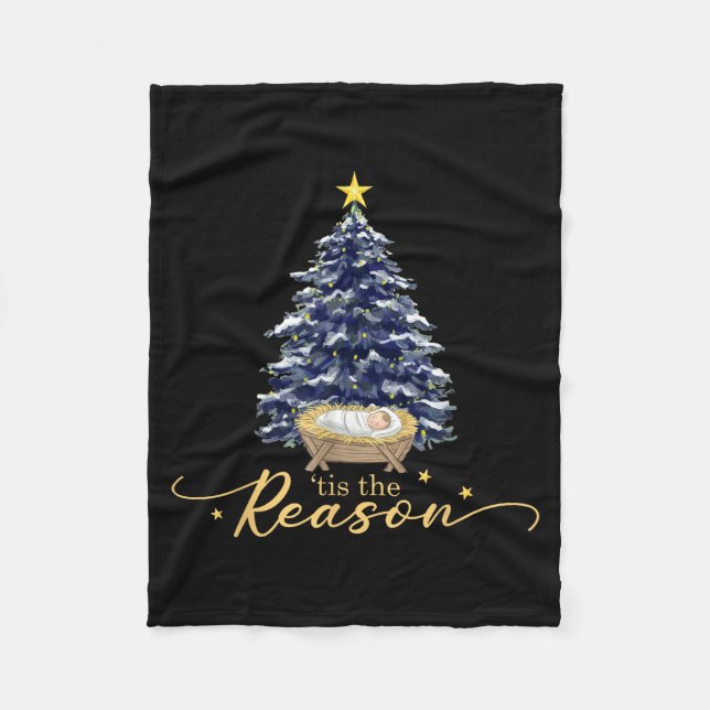 Couverture Polaire Tis The Reason Nativity Christmas Baby Jesus Catho (Devant)