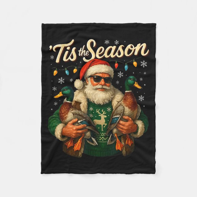 Couverture Polaire Tis The Season Cool Santa Duck Christmas Design  (Devant)