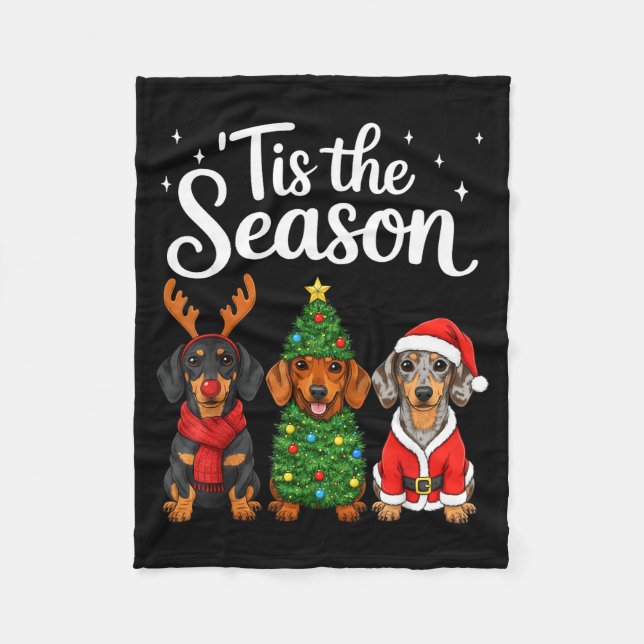 Couverture Polaire Tis The Season Dachshund Christmas Santa Weiner Do (Devant)
