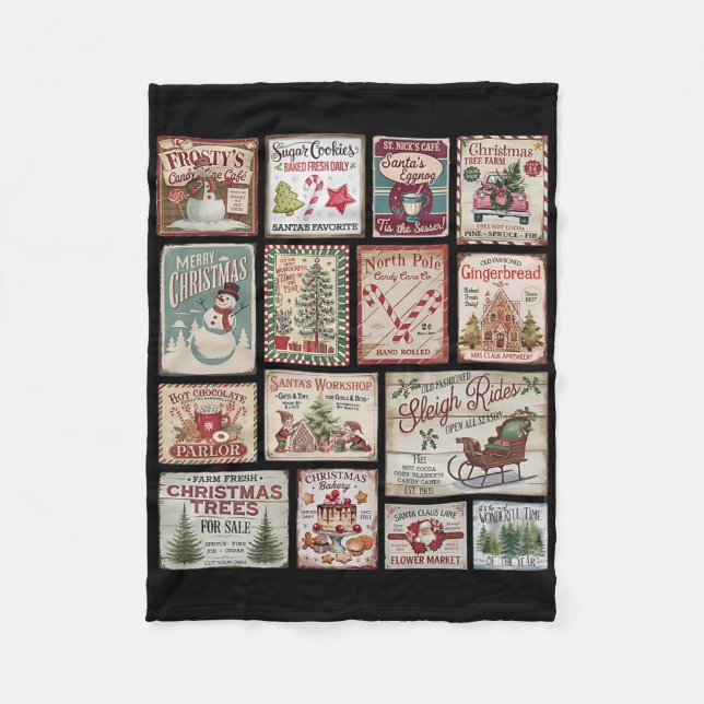 Couverture Polaire Tis The Season Merry Christmas Holiday Xmas Family (Devant)