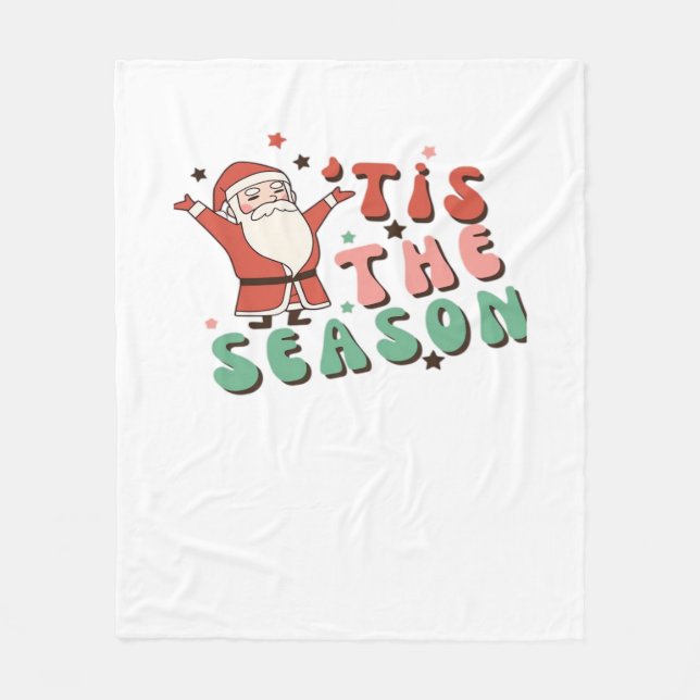 Couverture Polaire Tis The Season Retro Christmas Santa (Devant)
