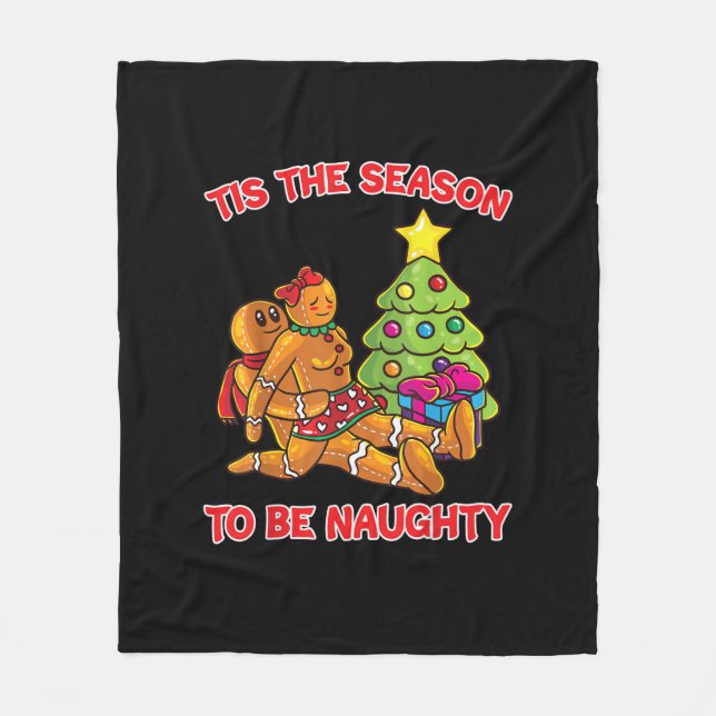 Couverture Polaire Tis The Season To Naughty Gingerbread Man Couple (Devant)